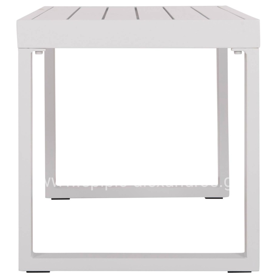SUNLOUNGER SIDE TABLE SENTRY HM6275.01 ALUMINUM IN WHITE 87x43,5x45Hcm.