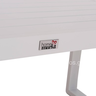 SUNLOUNGER SIDE TABLE SENTRY HM6275.01 ALUMINUM IN WHITE 87x43,5x45Hcm.