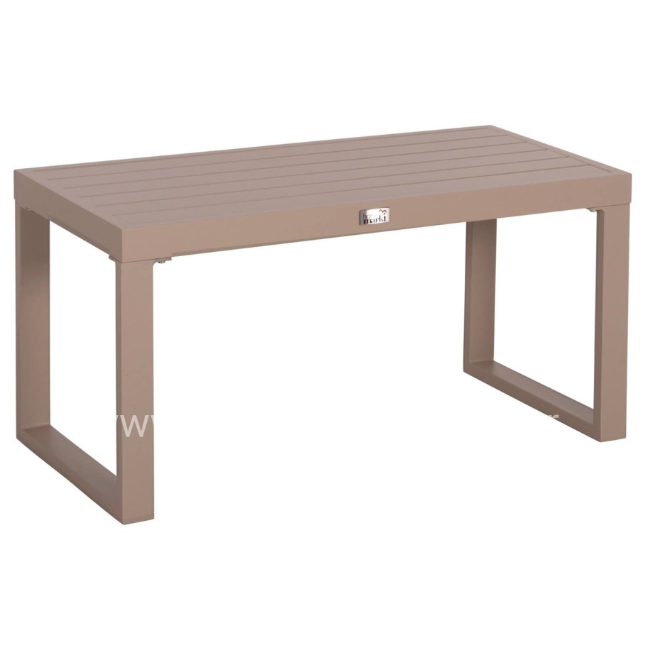 SUNLOUNGER SIDE TABLE SENTRY HM6275.04 ALUMINUM IN CAPPUCCINO 87x43,5x45Hcm.