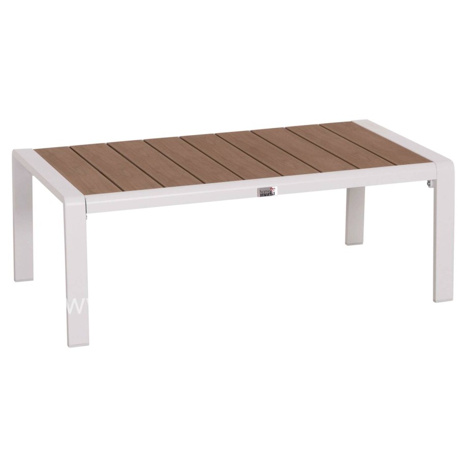 SUNLOUNGER SIDE TABLE BENTRY HM6276.01 ALUMINUM IN WHITE--POLYWOOD 100x56x35Hcm.