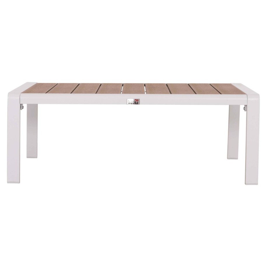 SUNLOUNGER SIDE TABLE BENTRY HM6276.01 ALUMINUM IN WHITE--POLYWOOD 100x56x35Hcm.