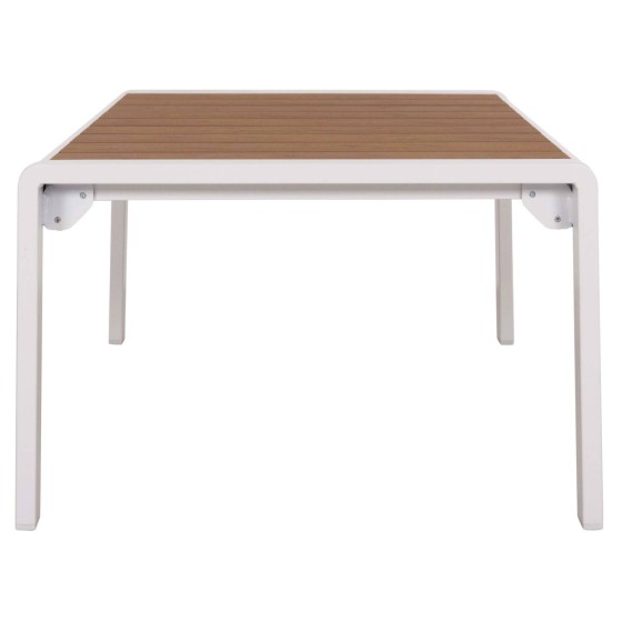 SUNLOUNGER SIDE TABLE BENTRY HM6276.01 ALUMINUM IN WHITE--POLYWOOD 100x56x35Hcm.