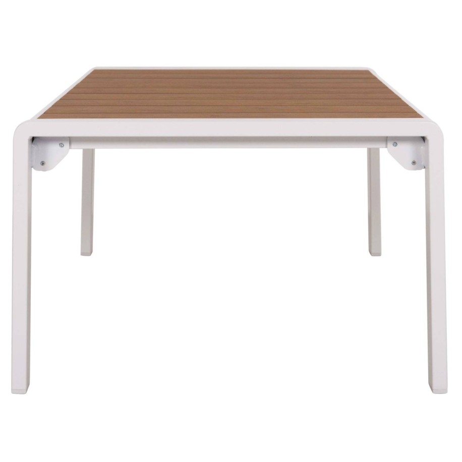 SUNLOUNGER SIDE TABLE BENTRY HM6276.01 ALUMINUM IN WHITE--POLYWOOD 100x56x35Hcm.