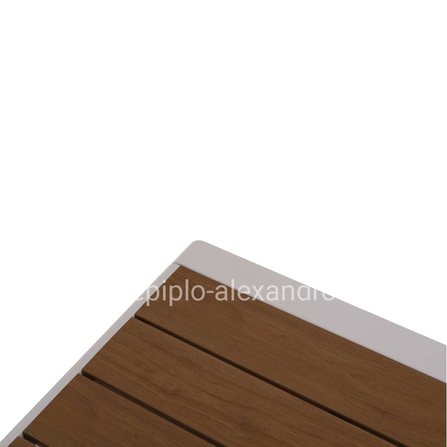 SUNLOUNGER SIDE TABLE BENTRY HM6276.01 ALUMINUM IN WHITE--POLYWOOD 100x56x35Hcm.