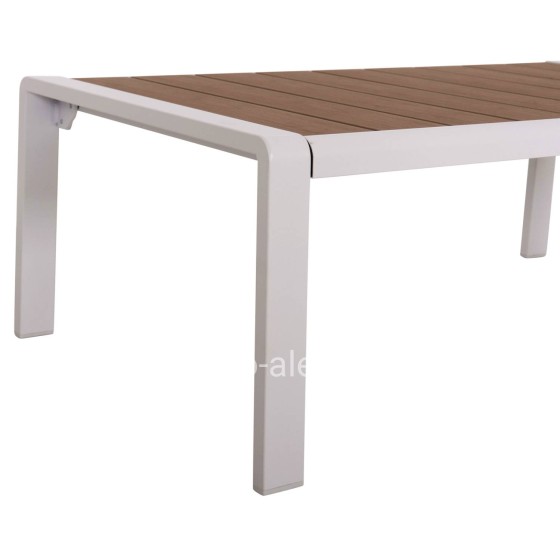 SUNLOUNGER SIDE TABLE BENTRY HM6276.01 ALUMINUM IN WHITE--POLYWOOD 100x56x35Hcm.