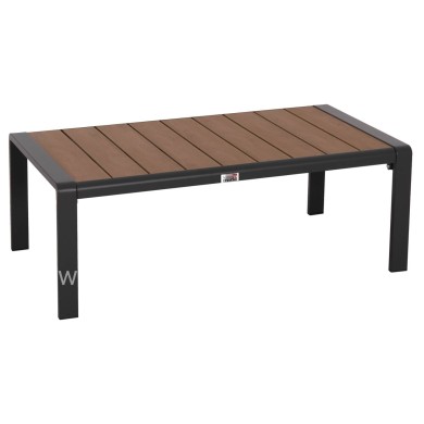 SUNLOUNGER SIDE TABLE BENTRY HM6276.03 ALUMINUM IN DARK GREY--POLYWOOD 100x56x35Hcm.