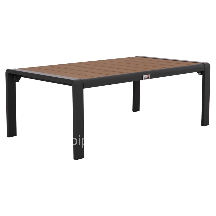 SUNLOUNGER SIDE TABLE BENTRY HM6276.03 ALUMINUM IN DARK GREY--POLYWOOD 100x56x35Hcm.