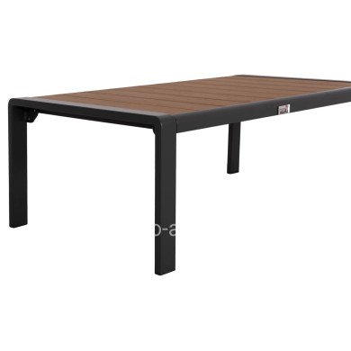 SUNLOUNGER SIDE TABLE BENTRY HM6276.03 ALUMINUM IN DARK GREY--POLYWOOD 100x56x35Hcm.