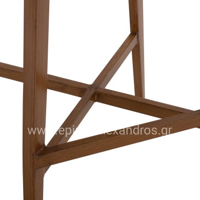 BAR STOOL RICKO HM5781.11 BROWN ALUMINUM FRAME--DARK GREY STRAP ROPE 56x59x102Hcm.