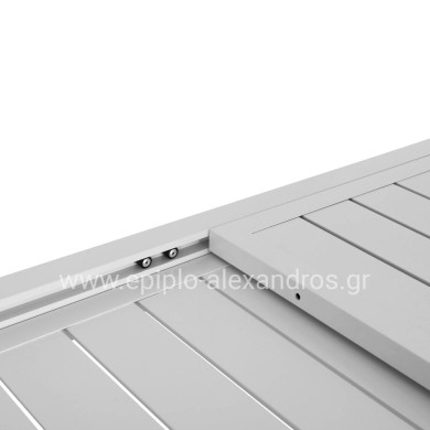 EXTENDABLE DINING TABLE KRUM HM6277.01 ALUMINUM IN WHITE 160-240x90x73Hcm.