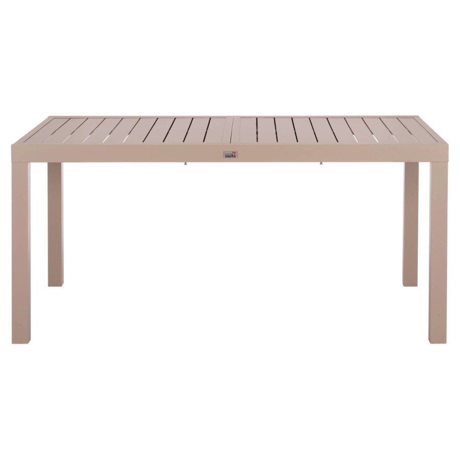 EXTENDABLE DINING TABLE KRUM HM6277.04 ALUMINUM IN CAPPUCCINO 160-240x90x73Hcm.