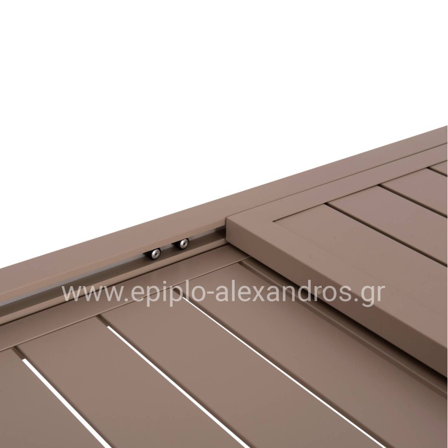 EXTENDABLE DINING TABLE KRUM HM6277.04 ALUMINUM IN CAPPUCCINO 160-240x90x73Hcm.