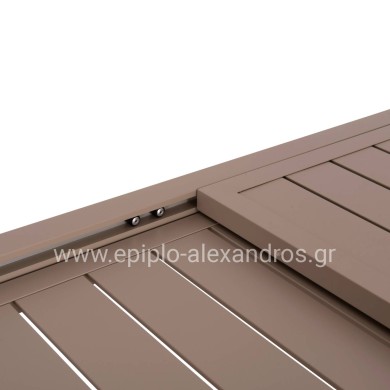 EXTENDABLE DINING TABLE KRUM HM6277.04 ALUMINUM IN CAPPUCCINO 160-240x90x73Hcm.