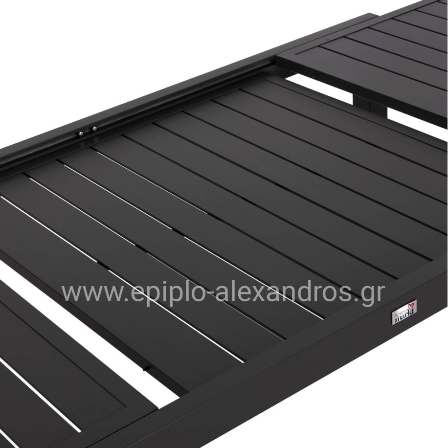 EXTENDABLE DINING TABLE KRUM HM6277.03 ALUMINUM IN DARK GREY 160-240x90x73Hcm.
