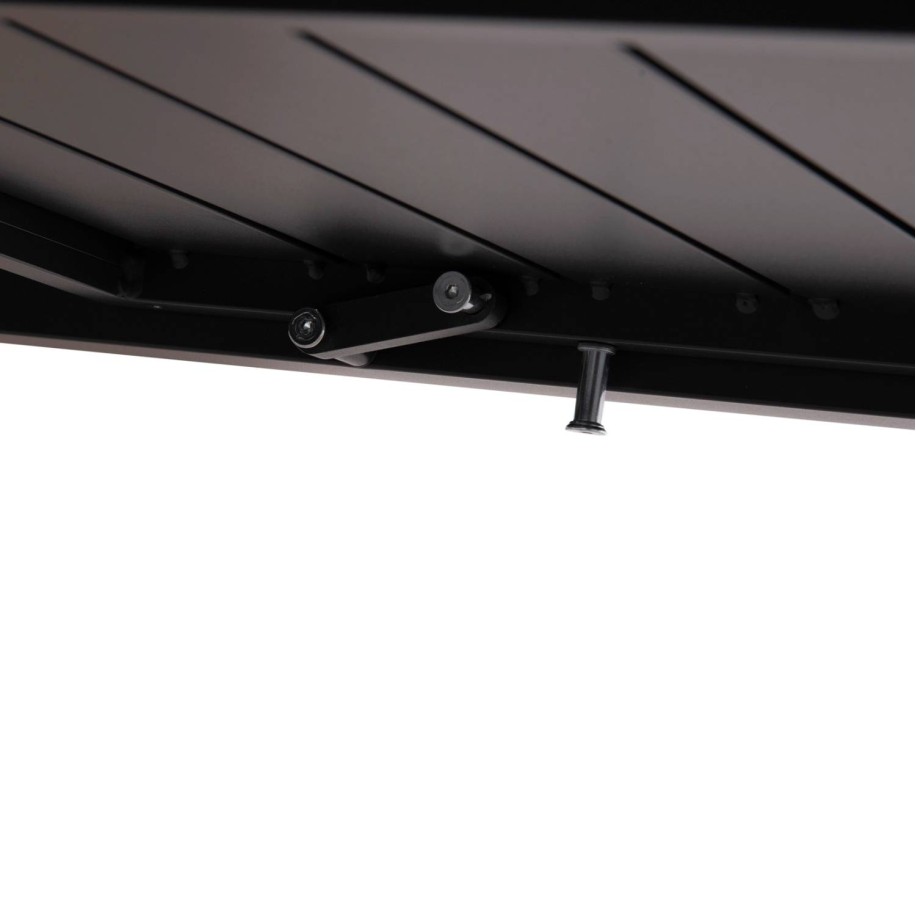 EXTENDABLE DINING TABLE KRUM HM6277.03 ALUMINUM IN DARK GREY 160-240x90x73Hcm.