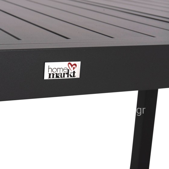 EXTENDABLE DINING TABLE KRUM HM6277.03 ALUMINUM IN DARK GREY 160-240x90x73Hcm.