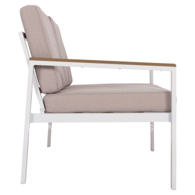 ΚΑΝΑΠΕΣ 2-ΘΕΣΙΟΣ SAFIN HM6279.01 ΑΛΟΥΜΙΝΙΟ ΛΕΥΚΟ-ΜΠΕΖ ΜΑΞΙΛΑΡΙΑ 140x70x77Υεκ