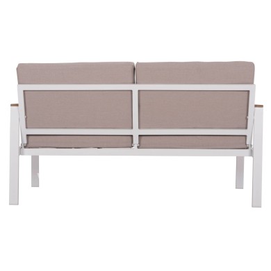 OUTDOOR 2-SEATER SOFA SAFIN HM6279.01 ALUMINUM IN WHITE-BEIGE CUSHIONS 140x70x77Hcm.
