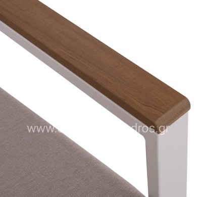 OUTDOOR 2-SEATER SOFA SAFIN HM6279.01 ALUMINUM IN WHITE-BEIGE CUSHIONS 140x70x77Hcm.