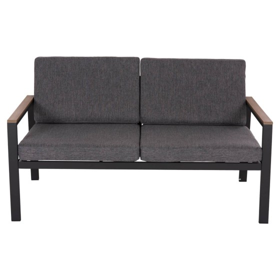 OUTDOOR 2-SEATER SOFA SAFIN HM6279.03 ALUMINUM & CUSHIONS IN ANTHRACITE 140x70x77Hcm.