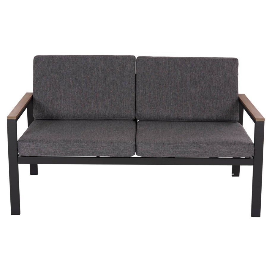 OUTDOOR 2-SEATER SOFA SAFIN HM6279.03 ALUMINUM & CUSHIONS IN ANTHRACITE 140x70x77Hcm.