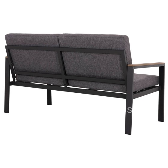 OUTDOOR 2-SEATER SOFA SAFIN HM6279.03 ALUMINUM & CUSHIONS IN ANTHRACITE 140x70x77Hcm.