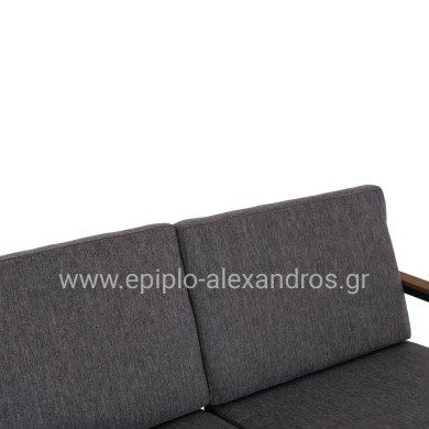 OUTDOOR 2-SEATER SOFA SAFIN HM6279.03 ALUMINUM & CUSHIONS IN ANTHRACITE 140x70x77Hcm.