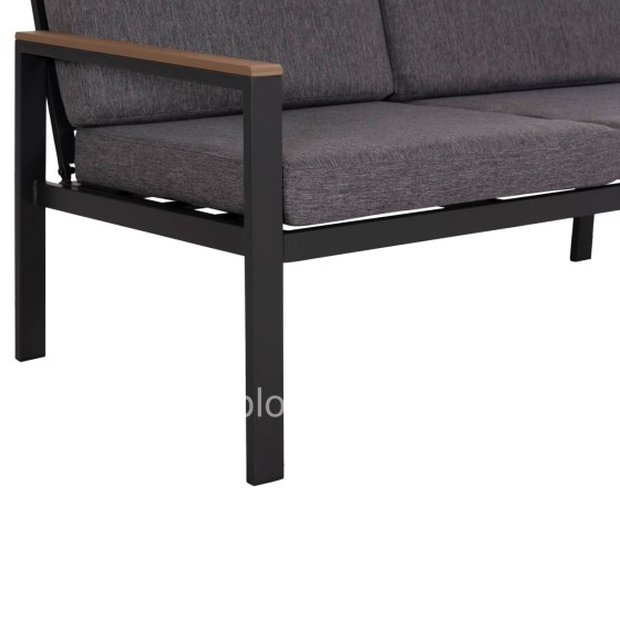 OUTDOOR 2-SEATER SOFA SAFIN HM6279.03 ALUMINUM & CUSHIONS IN ANTHRACITE 140x70x77Hcm.