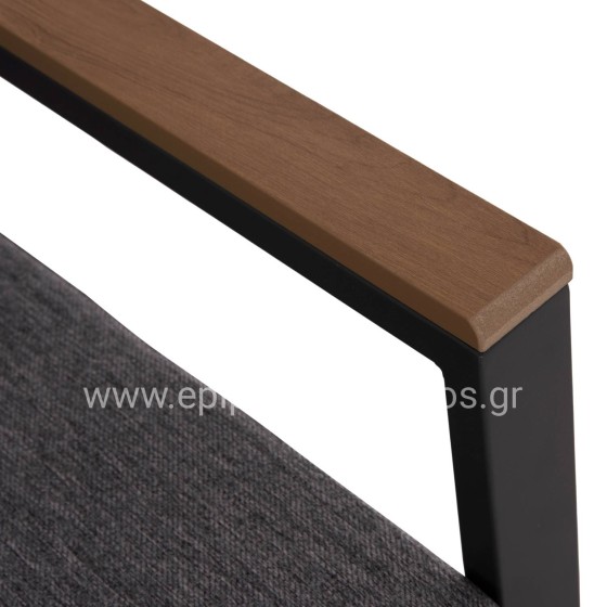 OUTDOOR 2-SEATER SOFA SAFIN HM6279.03 ALUMINUM & CUSHIONS IN ANTHRACITE 140x70x77Hcm.