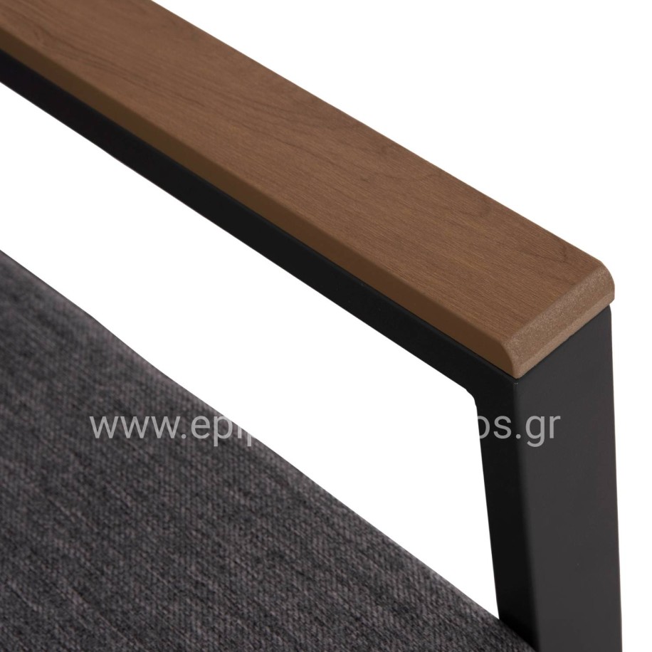 OUTDOOR 2-SEATER SOFA SAFIN HM6279.03 ALUMINUM & CUSHIONS IN ANTHRACITE 140x70x77Hcm.