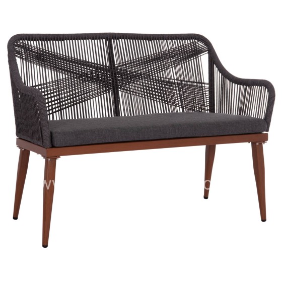 ΚΑΝΑΠΕΣ 2ΘΕΣΙΟΣ MYRTIA HM5550.11 AΛΟΥΜΙΝΙΟ ΚΑΦΕ--ΑΝΘΡΑΚΙ P.E. ΣΧΟΙΝΙ 123x61x90Υεκ