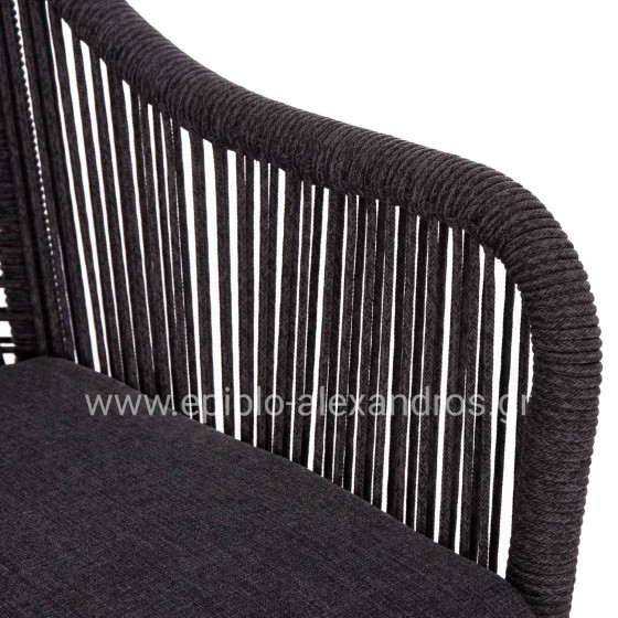 ΚΑΝΑΠΕΣ 2ΘΕΣΙΟΣ MYRTIA HM5550.11 AΛΟΥΜΙΝΙΟ ΚΑΦΕ--ΑΝΘΡΑΚΙ P.E. ΣΧΟΙΝΙ 123x61x90Υεκ