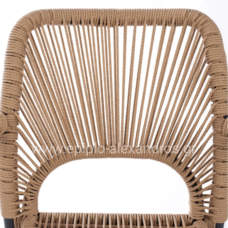 OUTDOOR DINING SET 7PCS KRUM HM21150 DARK GREY ALUMINUM-P.E.TWISTED RATTAN