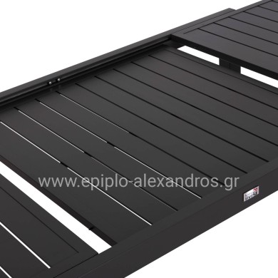 ΣΕΤ ΤΡΑΠΕΖΑΡΙΑΣ ΕΞ.ΧΩΡΟΥ 7ΤΜΧ KRUM HM21151 ΣΚΟΥΡΟ ΓΚΡΙ ΑΛΟΥΜΙΝΙΟ-P.E.RATTAN