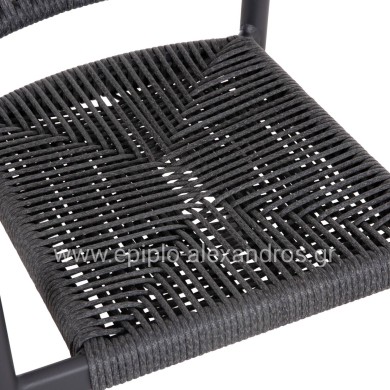 OUTDOOR DINING SET 7PCS KRUM HM21153 DARK GREY ALUMINUM-P.E.TWISTED RATTAN