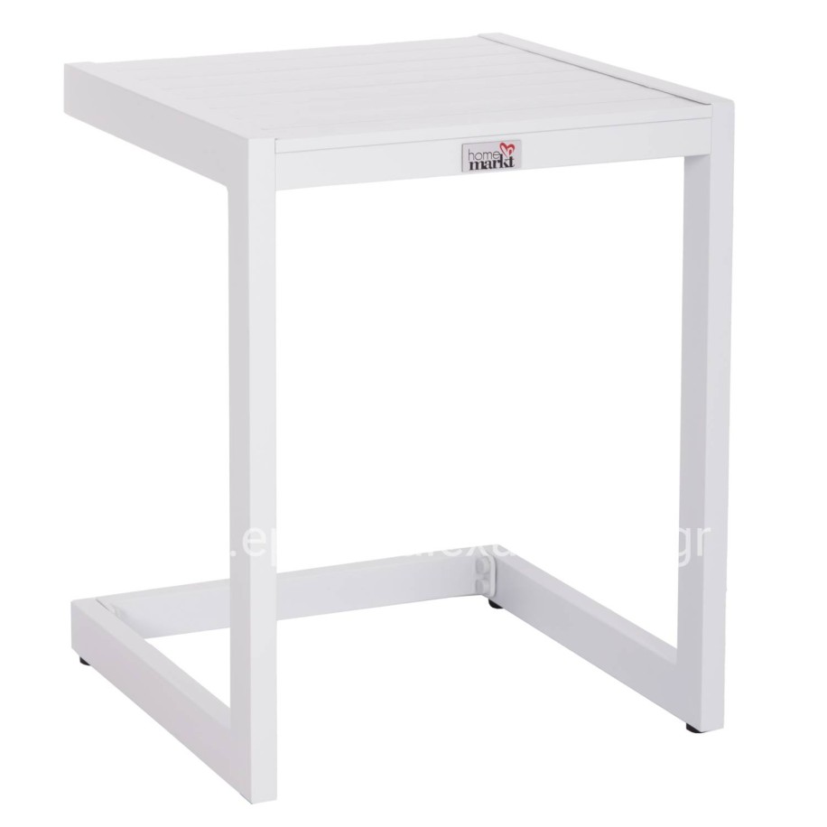 SUNLOUNGER SIDE TABLE BELLING HM6274.01 ALUMINUM IN WHITE 42x43x53Hcm.