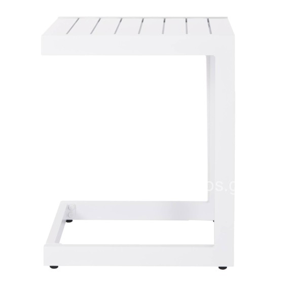 SUNLOUNGER SIDE TABLE BELLING HM6274.01 ALUMINUM IN WHITE 42x43x53Hcm.
