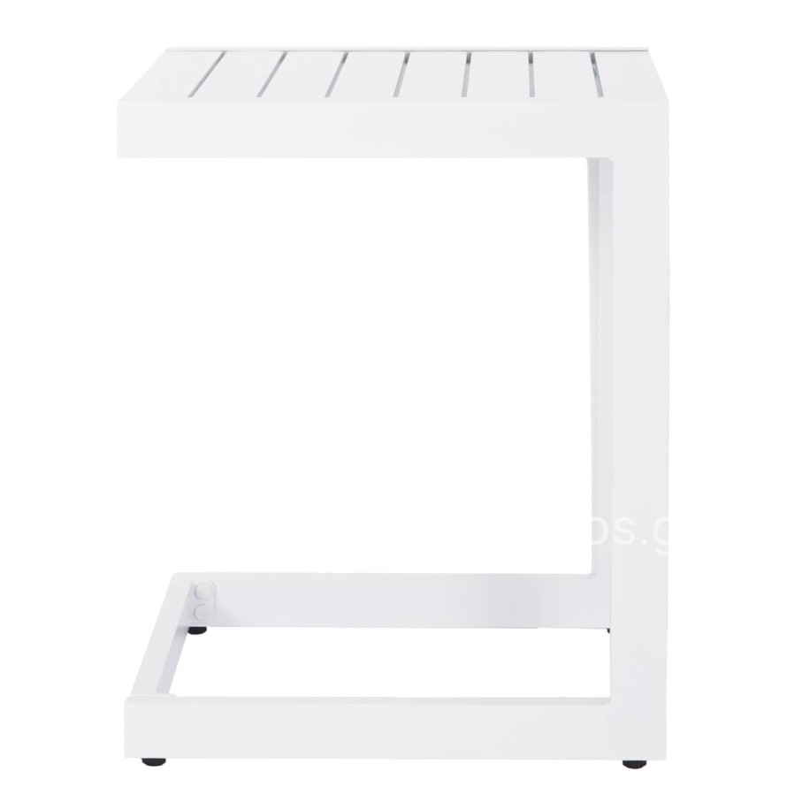 SUNLOUNGER SIDE TABLE BELLING HM6274.01 ALUMINUM IN WHITE 42x43x53Hcm.