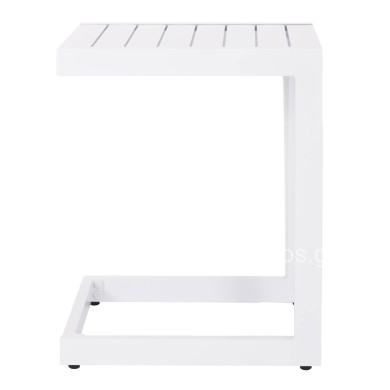SUNLOUNGER SIDE TABLE BELLING HM6274.01 ALUMINUM IN WHITE 42x43x53Hcm.