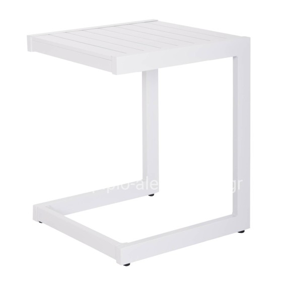 SUNLOUNGER SIDE TABLE BELLING HM6274.01 ALUMINUM IN WHITE 42x43x53Hcm.