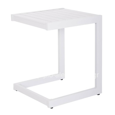 SUNLOUNGER SIDE TABLE BELLING HM6274.01 ALUMINUM IN WHITE 42x43x53Hcm.