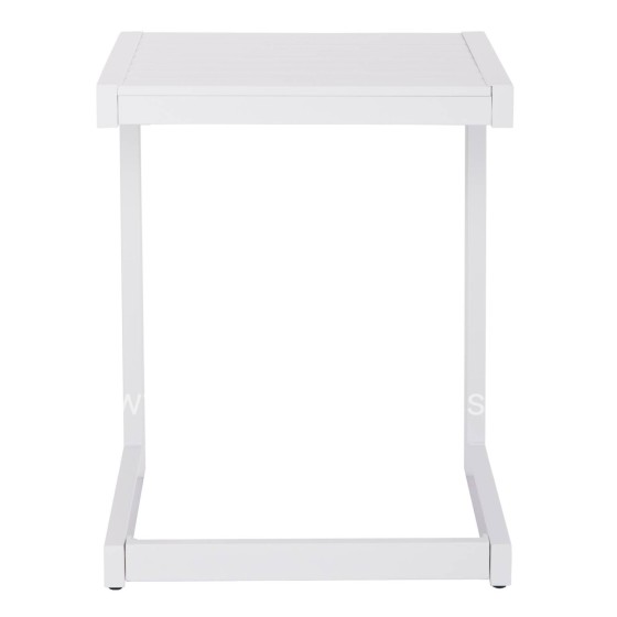SUNLOUNGER SIDE TABLE BELLING HM6274.01 ALUMINUM IN WHITE 42x43x53Hcm.