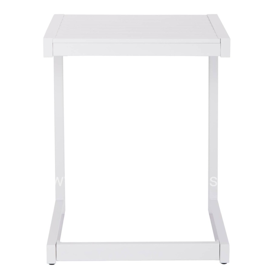 SUNLOUNGER SIDE TABLE BELLING HM6274.01 ALUMINUM IN WHITE 42x43x53Hcm.