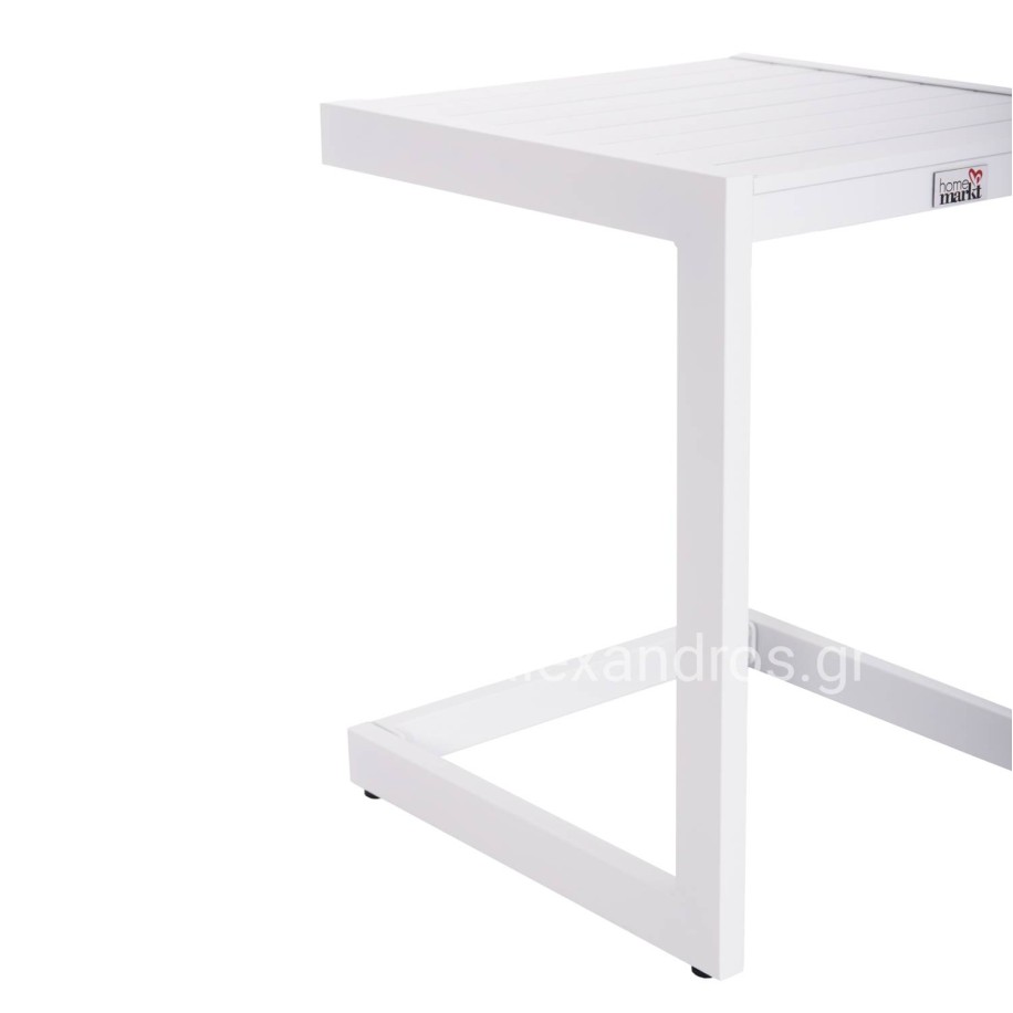 SUNLOUNGER SIDE TABLE BELLING HM6274.01 ALUMINUM IN WHITE 42x43x53Hcm.
