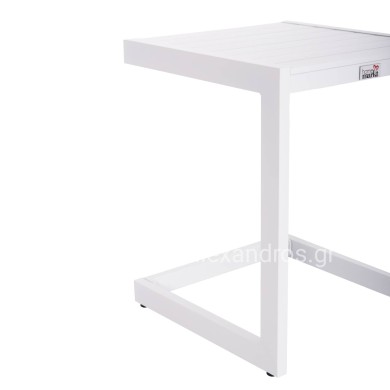 SUNLOUNGER SIDE TABLE BELLING HM6274.01 ALUMINUM IN WHITE 42x43x53Hcm.