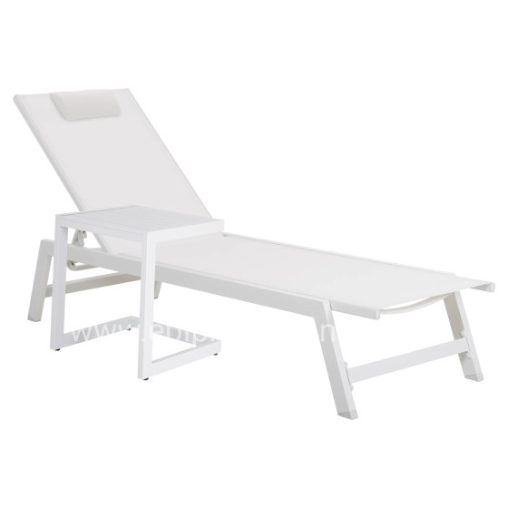 SUNLOUNGER SIDE TABLE BELLING HM6274.01 ALUMINUM IN WHITE 42x43x53Hcm.