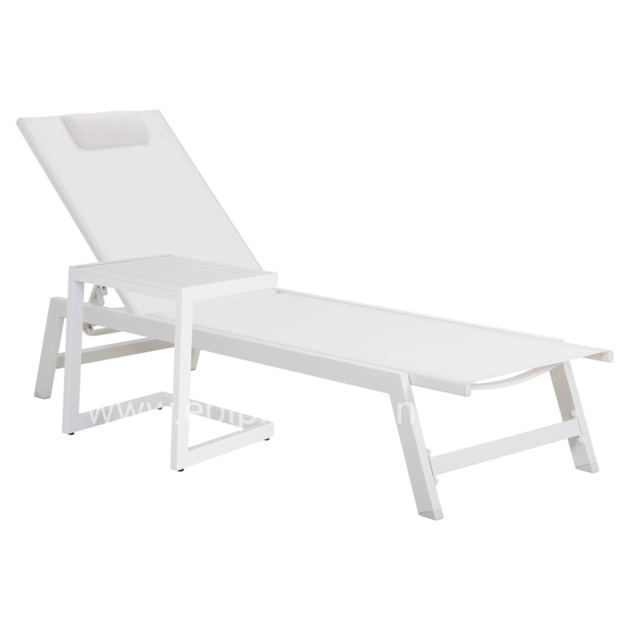 SUNLOUNGER SIDE TABLE BELLING HM6274.01 ALUMINUM IN WHITE 42x43x53Hcm.