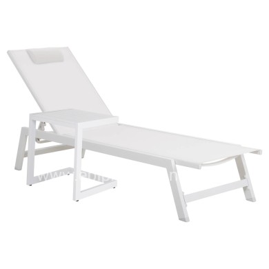 SUNLOUNGER SIDE TABLE BELLING HM6274.01 ALUMINUM IN WHITE 42x43x53Hcm.