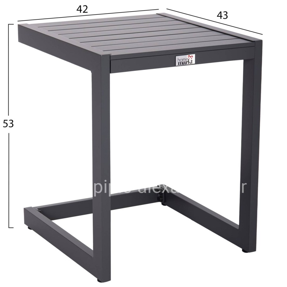 SUNLOUNGER SIDE TABLE BELLING HM6274.03 ALUMINUM IN DARK GREY 42x43x53Hcm.