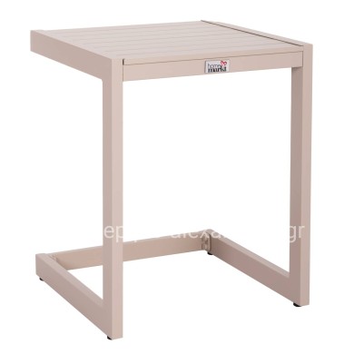 SUNLOUNGER SIDE TABLE BELLING HM6274.04 ALUMINUM IN CHAMPAGNE COLOR 42x43x53Hcm.